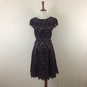 Eliza J Lace Cap Sleeve A-Line Dress